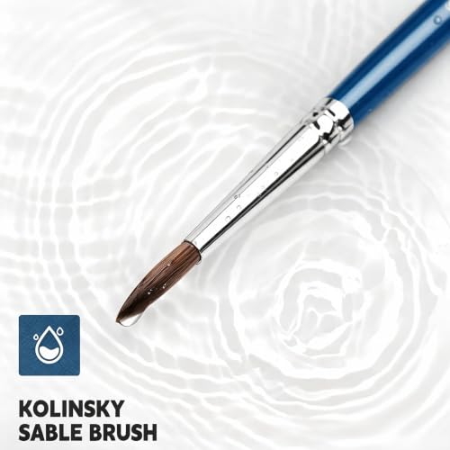 TesRhino Kolinsky Sable Miniature Paint Brushes, Pointed Round Detail Brush