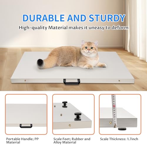 660lbs Large Platform Digital Scale Floor Scale Postal Animal Vet Scale, Veterinary Scale-Digital Pet Scale, Digital Livestock Scale, Stainless Steel Platform with Power Adapter for Dog cat Large Pets