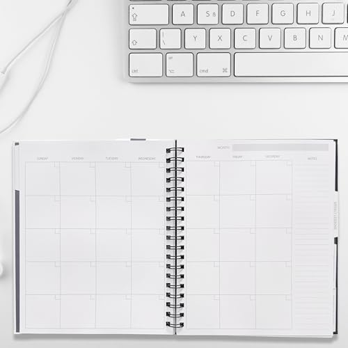 Undated Teacher Planner 8” x 10” Hardcover Spiral – Weekly & Monthly Lesson Planner, Classroom Organizer for Teachers, 12-Month Undated Calendar, 7 Subject Lesson Plans, Student Checklists, Meeting & Goal Planning Pages (TEAL STRIPE)