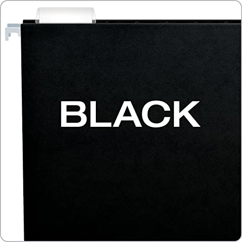 Pendaflex Black Hanging File Folders, 1/5 Cut Adjustable Tabs, 50 Pack
