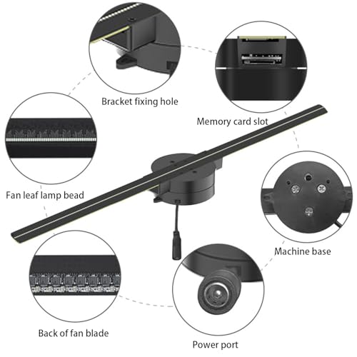 Led Holographic Fan,3d Hologram Led Fan Projector,3d Fan Hologram Display Wall-mounted
