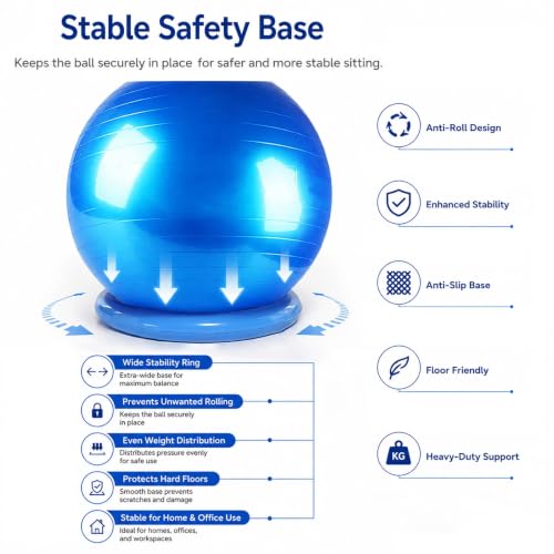 Anti-Burst Exercise Ball Seat for Desk Chair, Ergonomic Ball Seating