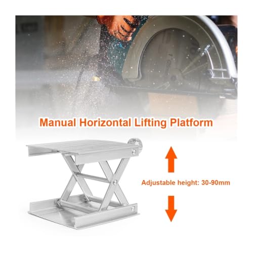 VgtHK Lab Jack Stand Aluminum Lifter Router Plate Table,Silver
