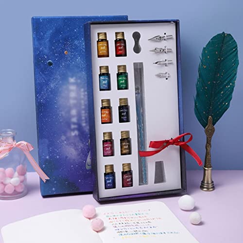 NRFJFOP 1 Set Fountain Dip Pen and Ink Quill Calligraphy makes an gift!