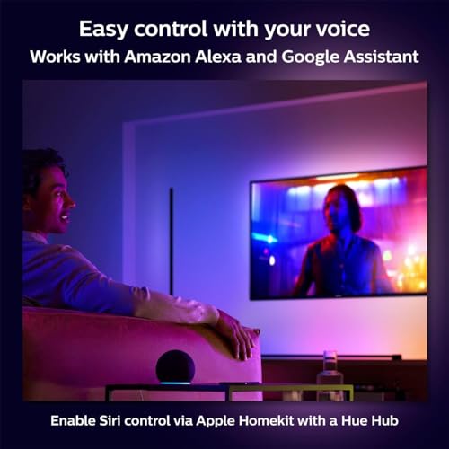 Philips Hue Signe Smart Color Changing Floor Lamp, 1-Pack, Black