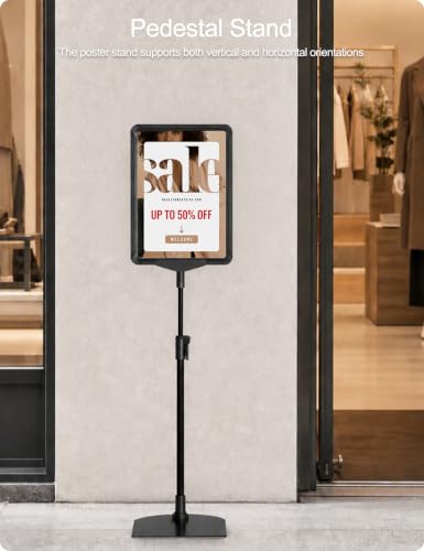Sign Holder Stand,Sign Stand for Display,Adjustable Sign Holders For Table Top,Table Sign Holders 8.5 x 11,6 Packs,Black