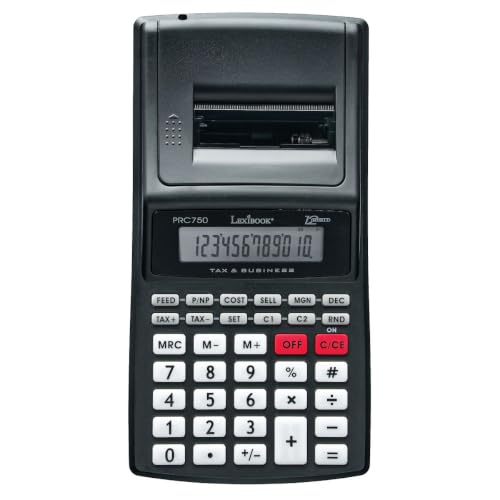 LEXIBOOK, Printing Calculator, 12-Digit Display, PRC750LXB