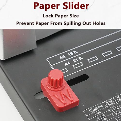 XIVUIFOI Rubber Ring Clamp Binding Machine,21 Hole Comb Binding Machine,12 Sheets Punched Simultaneously,Binding 450 Pages,Adjustable Punch Hole Position Margin