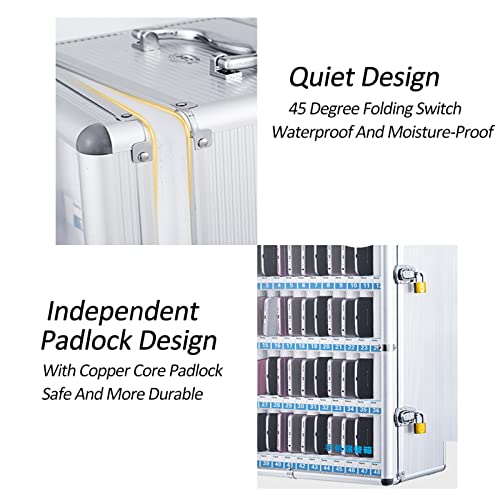 JOMRTS Wall-Mounted Aluminum Alloy Wall Mounted Cell Phone Locker Pocket Chart Storage Locker Box Kitchen Furniture Locks,12 Slots (12 Slots)