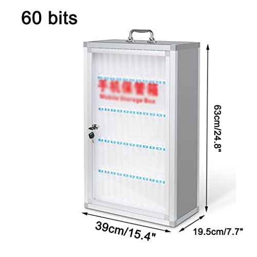 Mobile Phone Safe Deposit Box Pocket Chart Storage Cabinet, Student Storage Box, Wall-Mounted with A Locked Can Be Carried by Hand for Classroom Office (Size : 60)