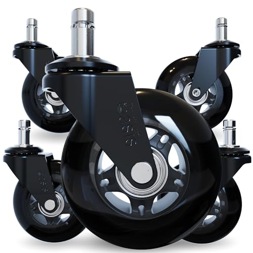 The Office Oasis Original Office Chair Wheels (As Seen On PBS), Black