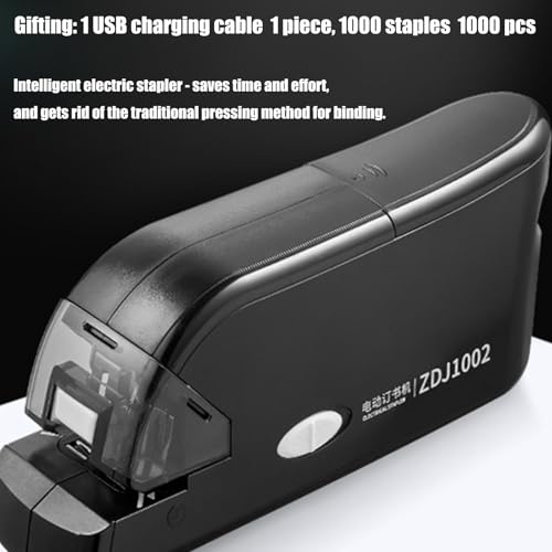 Professional Electric Stapler Rechargeable Battery Powered Binding Machine 20 Sheets Capacity for School Supplies Business Stapler with Rechargeable Battery