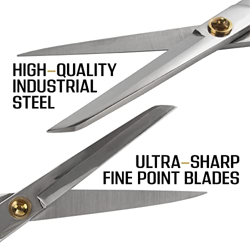 JubileeYarn Professional Stainless Steel Tailer Fabric Scissors - 10" Silver - 3 Pairs