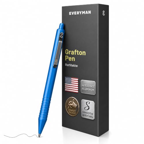 Everyman EDC Grafton Aegean Full Click Refillable 0.7mm Metal Gel Ink Pen