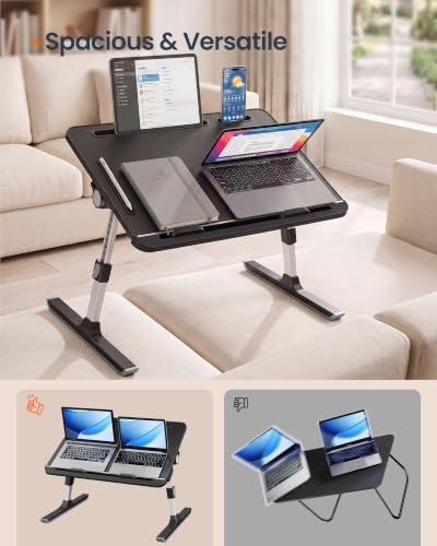 SONGMICS HOME Lap Desk, Height & Angle Adjustable Laptop Stand for Bed