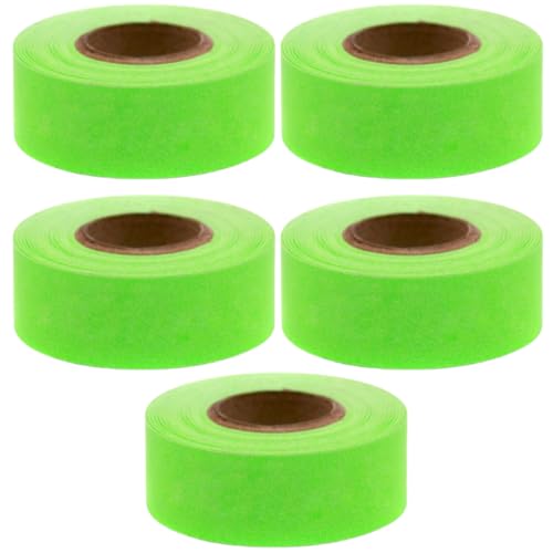 ChromaLabel 1 Inch Fluorescent Green Masking Tape 500 Inch Roll, Case of 5