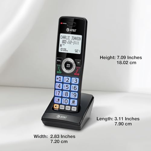 AT&T 4-Handsets Landline Home Phone with Call Blocker, Caller ID/Call Waiting, Full-Duplex Handset Speakerphone, Backlit Keypad & Display, Rechargeable Battery, ECO Mode, DECT 6.0: GL2101-41