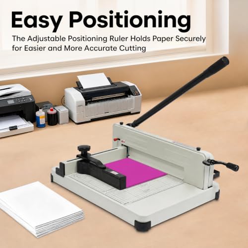 Guillotine Paper Cutter Heavy Duty 400 Sheet Capacity, 12 Inch Paper Cutter