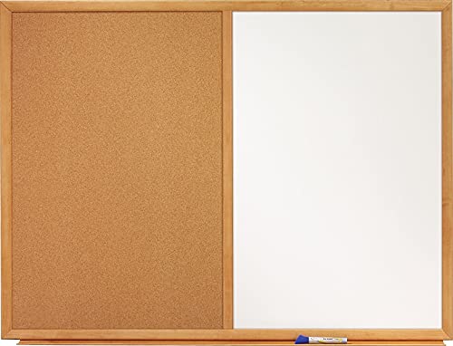 Quartet S554 Dry-erase/Cork Board, 4-Ft x3-Ft, Oak Frame