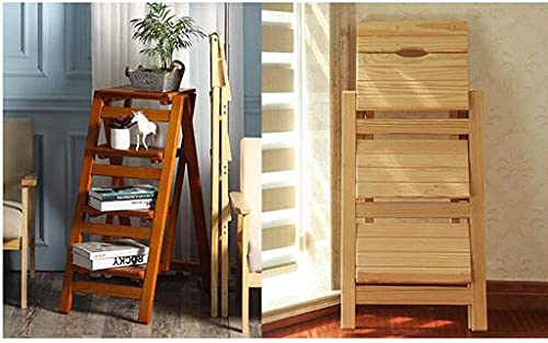 Katzowen Wooden Step Stool Step Stools Folding Step Stool for Adult, 2 Stepladders for 378lbs, Wooden Step Stools for Home/Office, Wide Pedal