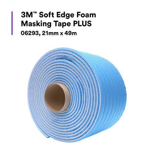 3M Soft Edge Foam Masking Tape +, 06293, 21 mm x 49 m, 1 Roll