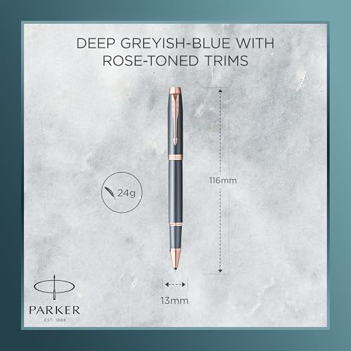 Parker IM Rollerball Pen | Finishing Touch Collection | Slate Finish | Medium Point with Black Ink Refill | Gift Box