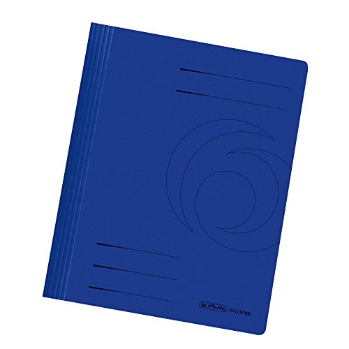 Herlitz 10902450 File Folder A4, Commercial and Agency Filing, Manila Cardboard, Pack of 25, White Dark Blue