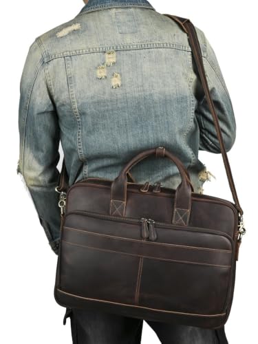 Briefcases for Men Men's Leather Briefcase, Vintage
