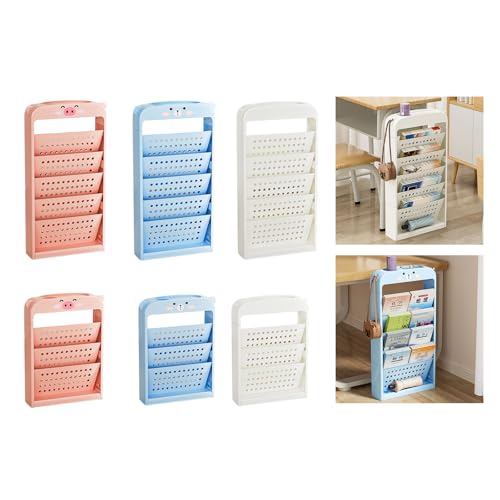 Space Saving Rolling Book Cart Large Capacity Designs Removable Organizers Multipurpose Bookshelf for and Adults Mobile Bookshelf