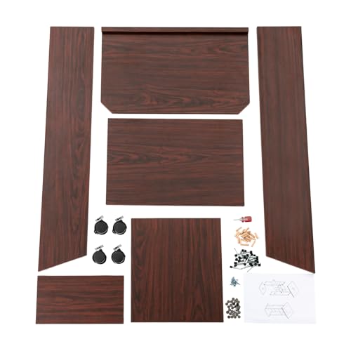 Podium Stand, Mobile Lectern with 4 Locking Wheels, Wooden Lectern Stand with Storage Board, Floor Standing Speaking Pulpit for Home Office Wedding Conference (Brown)