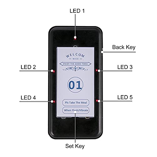 VEVOR F103 Restaurant Pager System 20 Pagers, Max 98 Beepers Wireless Calling System, Touch Keyboard with Vibration, Flashing and Buzzer for Church, Nurse,Hospital & Hotel