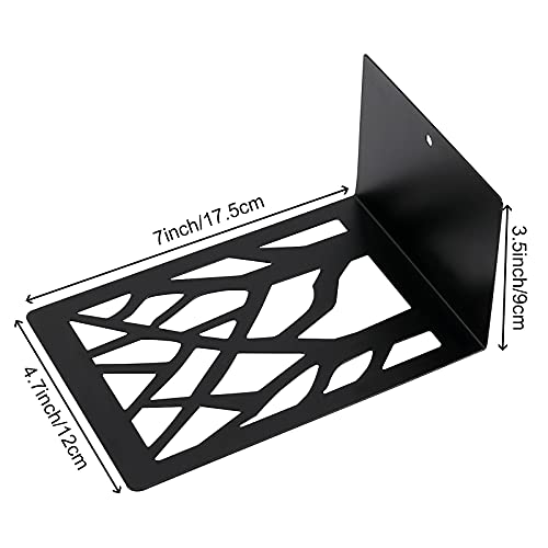 HAKZEON 16 Pack 8 Pairs 4.7 x 3.4 x 7 Inches Book Ends, Metal Bookends with Non-Slip Pads, Black Book Ends for Shelves, Decorative Bookends Supports