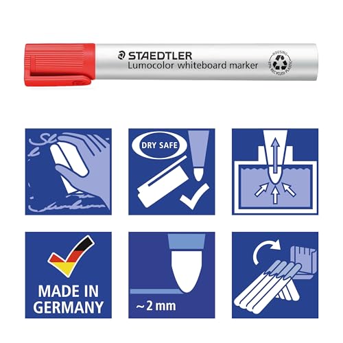 STAEDTLER 351-7 Lumocolor Whiteboard Marker Bullet Tip, 2.0mm Line Width - Brown (Box of 10)