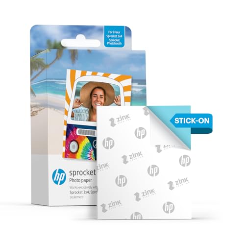 HP Sprocket 3.5 x 4.25” Zink Sticky-Backed Photo Paper (300 Pack) Compatible with HP Sprocket 3x4 Photobooth and Photo Printer