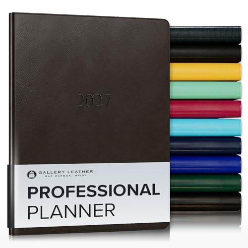 Gallery Leather Professional Planner 2026-2027 Monhegan Cocoa