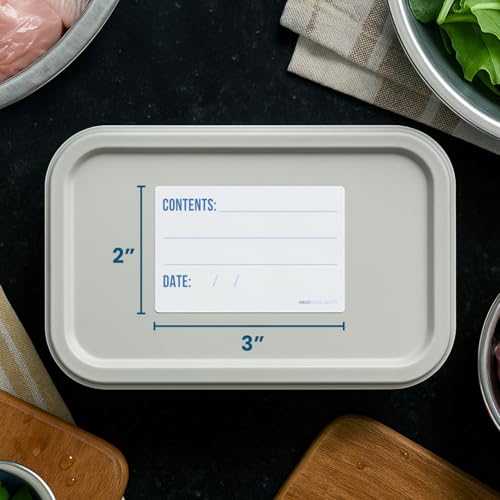 Freezer Labels 2x3 in 300/Roll, Dissolvable Removable Canning Jar Stickers