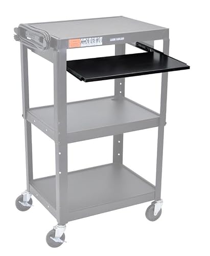 LUXOR AVJ-KB Pullout Keyboard Tray Add-On for AVJ and UCMT Metal Carts, Durable Powder Coat Finish, 18.75" W x 12" D x 0.75" H