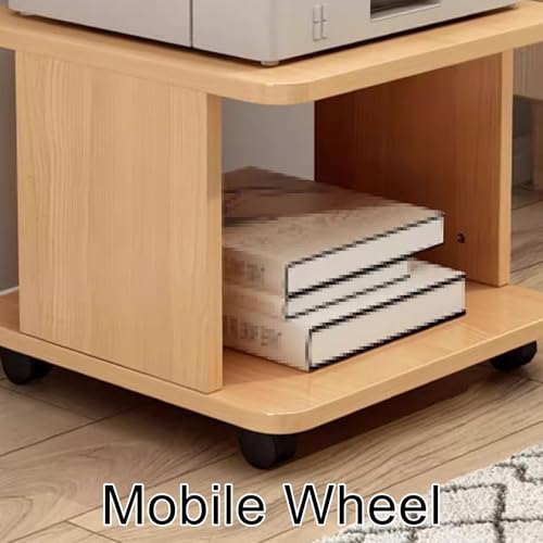 YHdtUO Printer Stand with Movable Rubber Wheels and Storage, Mobile File Cabinet for Home Office, Thickened Board Design, Compact Size (White 40 * 40 * 28cm)，White-40 * 40 * 28c，White-40 * 40 * 28cm