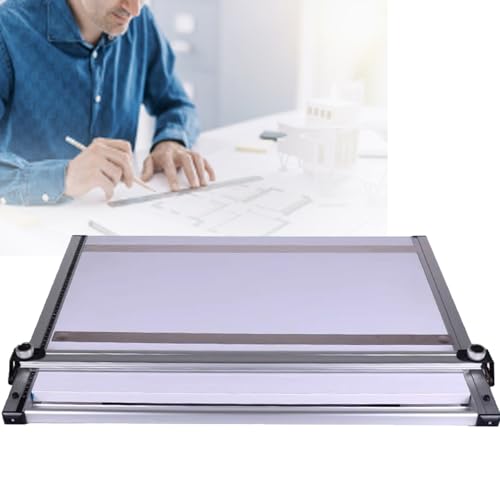 Vdniduir Professional Architecture Drafting Board,Drafting Tools, with Ruler & Parallel Bar, for Precision Drawing and Design Projects (60 * 45cm)