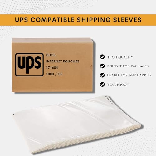 300 Pack 6.5"x10" UPS Shipping Label Sleeves – Clear Self-Adhesive Packing Slip Pouches, Waterproof Packing List Envelopes – Ideal for Shipping Documents, Mailing Labels, Invoices & Packing Slips