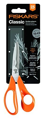 Fiskars Universal Scissors S92, Length: 18 cm, Stainless Steel Blade/Plastic Handles, Classic, Orange, 1000555