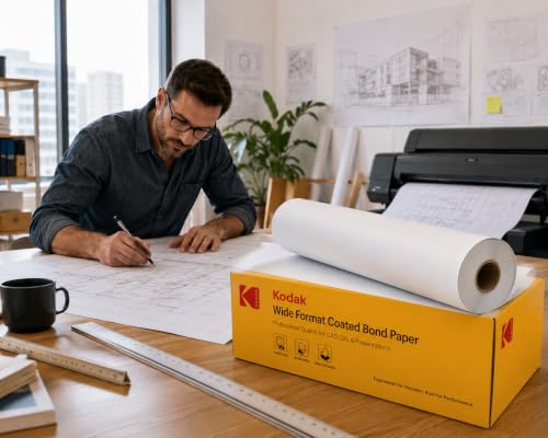 Kodak Wide Format Paper 36" x 300 FT 24# Professional Coated Bond, 3" w/2" Core Adapter, 1 roll/Ctn