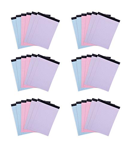 Mintra Office Legal Pads, ((xBasic, 8.5in x 11in, Wide (Pastel), 36pk (6-6pks))
