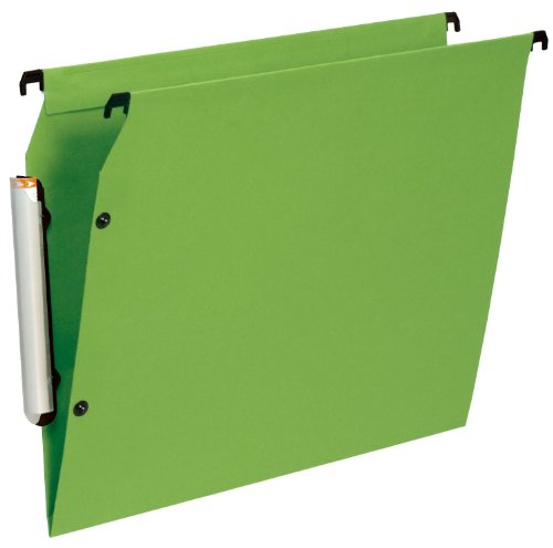Esselte Premium Suspension Files for Filing Cabinet V-Base Pack of 10 Opaque Green