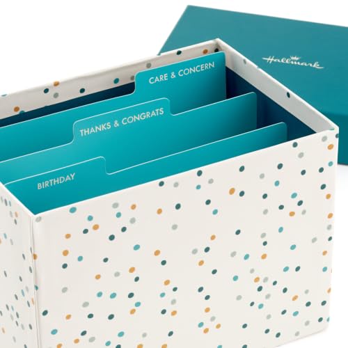 Hallmark All Occasion Cards, Assorted 48-Pack with Organizer Box (Dots)