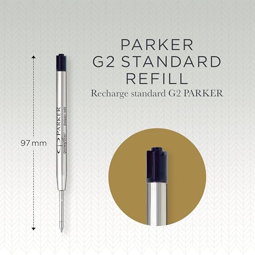 Parker QUINKflow Ballpoint Pen Refills Medium Point Black Ink 6 Count Value Pack - Compatible with Parker Jotter Pens