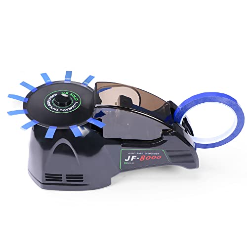 U.S. Solid Automatic Tape Dispenser JF-8000, Electric Carousel Round Tape Cutting Machine, Cut Width 0.12-0.98 in, Length 0.2-2.36 in, Bobbin-Free, Replaceable Blade, AC 110 V