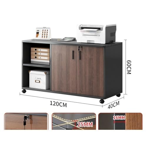 CAOJLjiaxiang-2012 File Cabinet Filing Cabinet Low Cabinet Desk Side Cabinet Side Cabinet Printer Placement Cabinet with Lock Drawer Cabinet Mobile Storage Cabinet Office Cabinet(Brown)