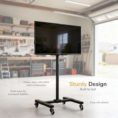 Mount-It! Mobile TV Stand with Locking Wheels, 13-42", Black