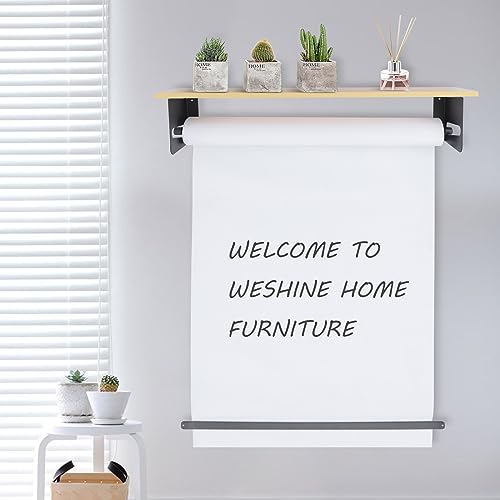 Paper Roll Cutter, 24 Inch Wall Mounted Kraft Paper Dispenser, Heavy Duty Hanging Paper Roll Holder, Multifunctional Message Board for Cafe, Clothing Store, Restaurant, Living Room